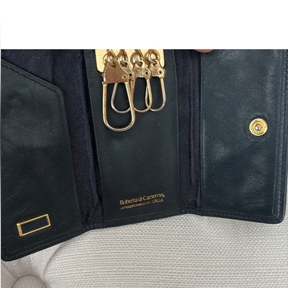 Roberta Di Camerino leather key case card holder made in Italy - Picture 9 of 16